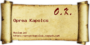 Oprea Kapolcs névjegykártya